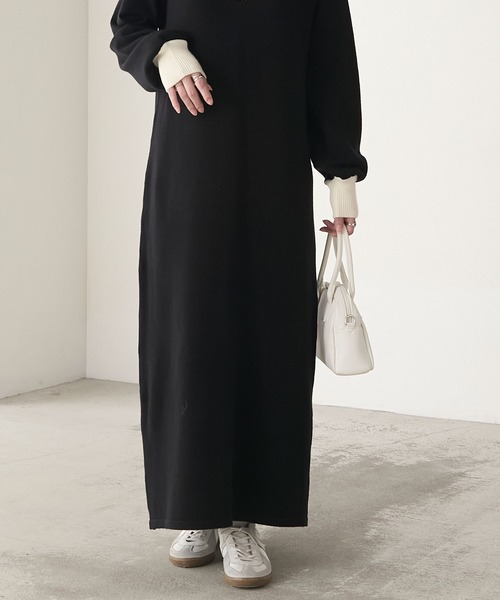 BONLECILL（ボンルシール）の「【至福のカヌレニット】アソートポロニットワンピース（ワンピース・レディース・チャコールグレー/ブラック/ネイビー・L/M）」の11枚目の写真