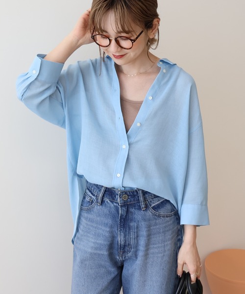 セール】シアーボイルレギュラー7分袖シャツ（シャツ/ブラウス