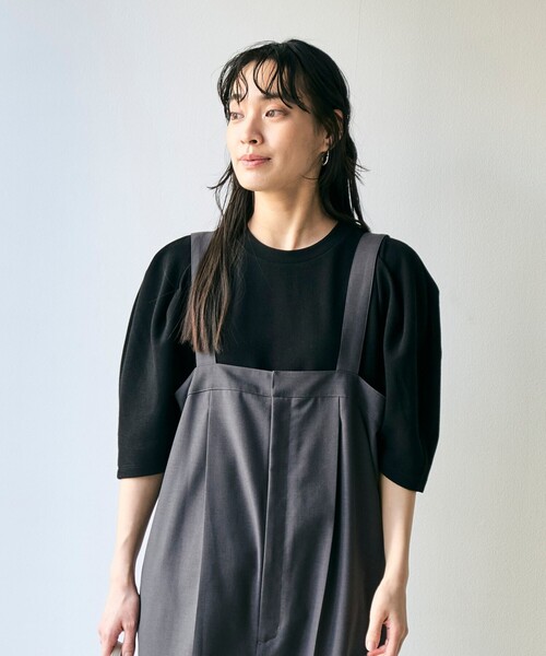 RONEL(ロネル)の「タックスリーブジャージープルオーバー(Tシャツ/カットソー・レディース・ブラック/オリーブ/ライトグレー/ホワイト・FREE)」の7枚目の写真