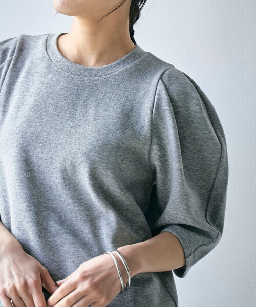 RONEL(ロネル)の「タックスリーブジャージープルオーバー(Tシャツ/カットソー・レディース・ブラック/オリーブ/ライトグレー/ホワイト・FREE)」の13枚目の写真