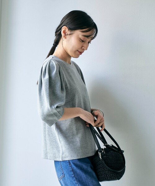 RONEL(ロネル)の「タックスリーブジャージープルオーバー(Tシャツ/カットソー・レディース・ブラック/オリーブ/ライトグレー/ホワイト・FREE)」の15枚目の写真