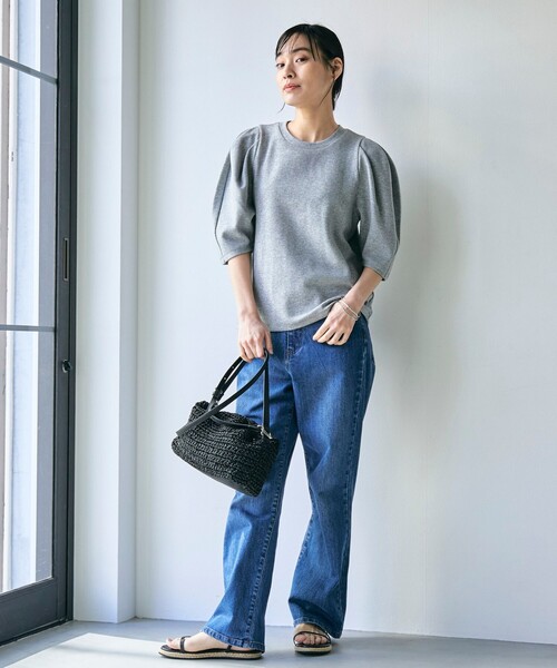 RONEL(ロネル)の「タックスリーブジャージープルオーバー(Tシャツ/カットソー・レディース・ブラック/オリーブ/ライトグレー/ホワイト・FREE)」の20枚目の写真