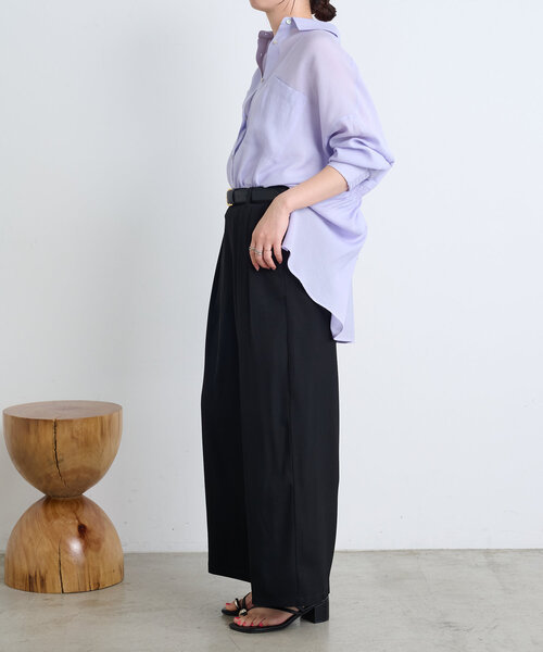 Jena espace merveilleux(ジェナ エスパスメルヴェイユ)の「【サイズ展開あり】ループ付きトロミワイドパンツ(その他パンツ・レディース・ブラック/ベージュ/アイボリー・1/2)」の19枚目の写真