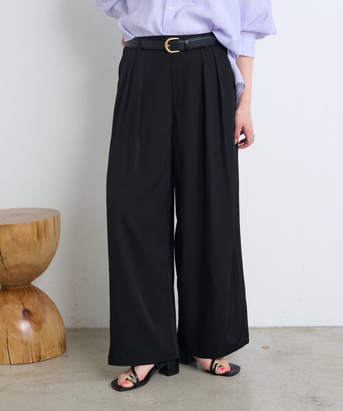 Jena espace merveilleux(ジェナ エスパスメルヴェイユ)の「【サイズ展開あり】ループ付きトロミワイドパンツ(その他パンツ・レディース・ブラック/ベージュ/アイボリー・1/2)」の22枚目の写真