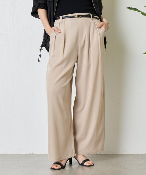 Jena espace merveilleux(ジェナ エスパスメルヴェイユ)の「【サイズ展開あり】ループ付きトロミワイドパンツ(その他パンツ・レディース・ブラック/ベージュ/アイボリー・1/2)」の6枚目の写真