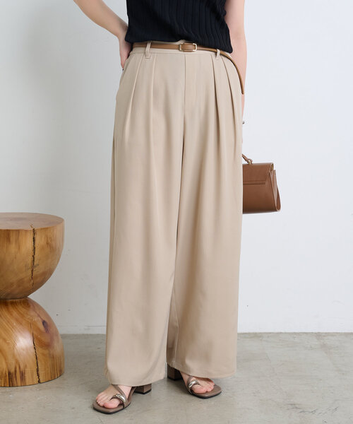 Jena espace merveilleux(ジェナ エスパスメルヴェイユ)の「【サイズ展開あり】ループ付きトロミワイドパンツ(その他パンツ・レディース・ブラック/ベージュ/アイボリー・1/2)」の12枚目の写真