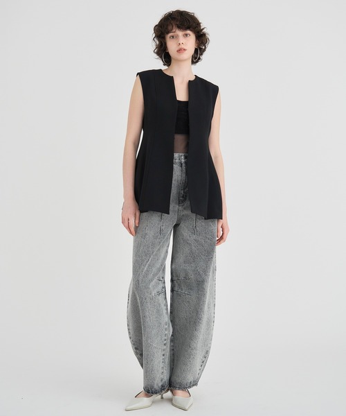 ベスト ジレ 「RITAN/リタン」Arch Pattern Cut Vest/アーチパターンカットベスト レディース RITAN/リタン】Arch Pattern Cut Vest/アーチパターンカット