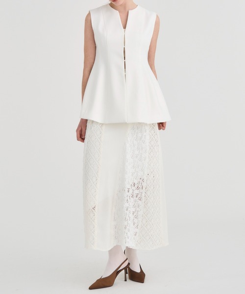 ベスト ジレ 「RITAN/リタン」Arch Pattern Cut Vest/アーチパターンカットベスト レディース RITAN ベスト ジレ 「RITAN/リタン」Arch Pattern Cut Vest