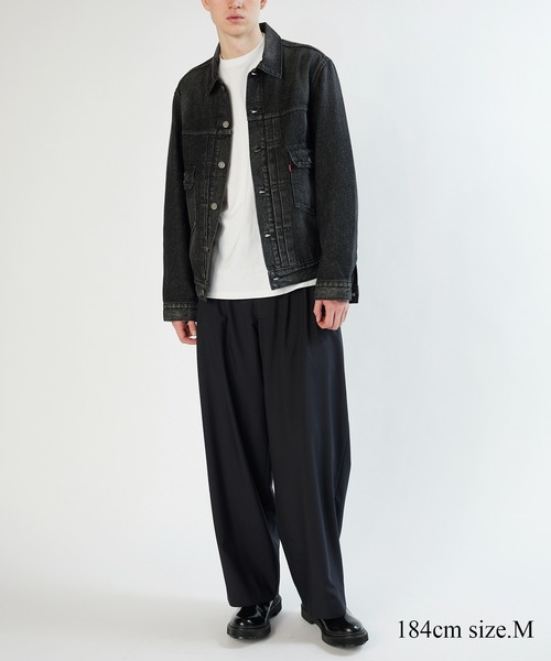 ADAM ET ROPE'（アダムエロペ）の「【Levi's(R)| BIOTOP】 TYPE 2 TRUCKER BLK EX（デニムジャケット・メンズ・ブラック・X-SMALL/S/M/L/XL）」の2枚目の写真