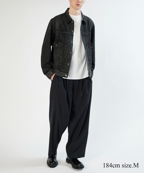 ADAM ET ROPE'（アダムエロペ）の「【Levi's(R)| BIOTOP】 TYPE 2 TRUCKER BLK EX（デニムジャケット・メンズ・ブラック・X-SMALL/S/M/L/XL）」の3枚目の写真