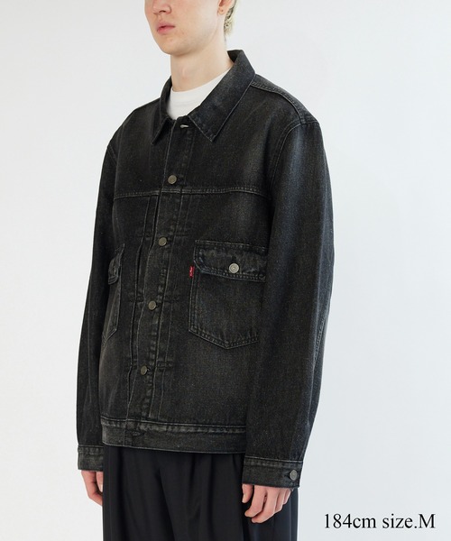 ADAM ET ROPE'（アダムエロペ）の「【Levi's(R)| BIOTOP】 TYPE 2 TRUCKER BLK EX（デニムジャケット・メンズ・ブラック・X-SMALL/S/M/L/XL）」の6枚目の写真