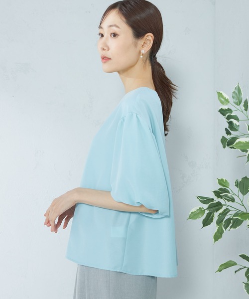 GALLORIA（ギャローリア）の「袖バルーンブラウス（シャツ/ブラウス・レディース・ベージュ/チャコールグレー/ライトブルー・LL/S/M/L）」の13枚目の写真