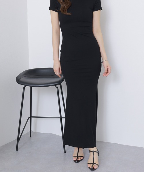 lib mermaid maxi dress /リブ マーメイド マキシ 半袖