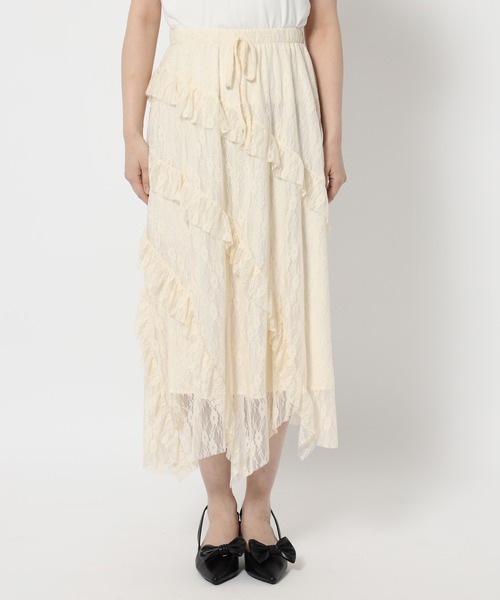 FOREVER 21（フォーエバー トゥエンティーワン）の「【2025SS】レースフリルロングスカート（スカート・レディース・ブラック/ホワイト系その他・FREE）」の17枚目の写真