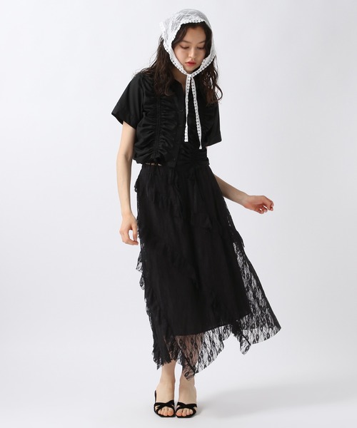 FOREVER 21（フォーエバー トゥエンティーワン）の「【2025SS】レースフリルロングスカート（スカート・レディース・ブラック/ホワイト系その他・FREE）」の20枚目の写真