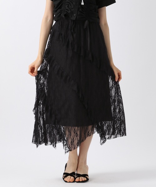 FOREVER 21（フォーエバー トゥエンティーワン）の「【2025SS】レースフリルロングスカート（スカート・レディース・ブラック/ホワイト系その他・FREE）」の21枚目の写真