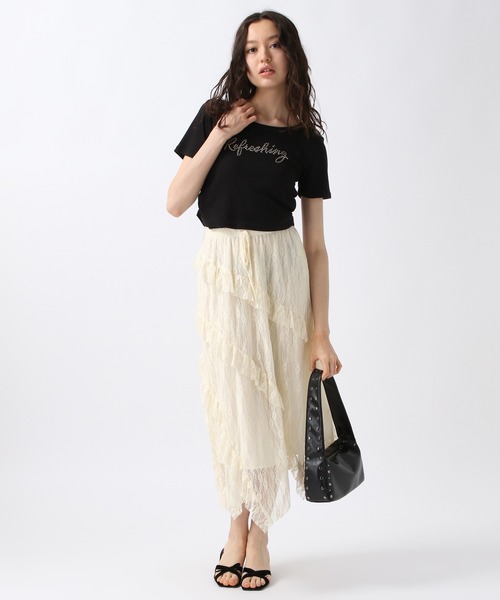 FOREVER 21（フォーエバー トゥエンティーワン）の「【2025SS】レースフリルロングスカート（スカート・レディース・ブラック/ホワイト系その他・FREE）」の19枚目の写真