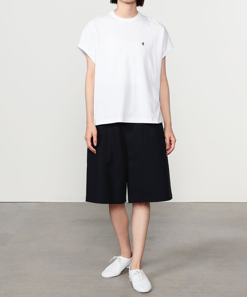 GYMPHLEX(ジムフレックス)の「Gymphlex | スムースコットン クルーネックTシャツ WOMEN(Tシャツ/カットソー・レディース・ホワイト/ブラック・14)」の3枚目の写真