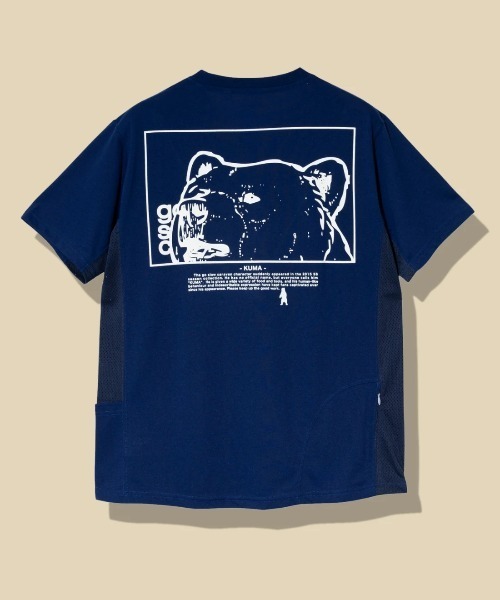 go slow caravan(ゴースローキャラバン)の「Drymix スクエアクマLOGO アクティビTEE(Tシャツ/カットソー・メンズ・ネイビー/ブルーグリーン/セージグリーン・MEDIUM/LARGE/X-LARGE)」の3枚目の写真
