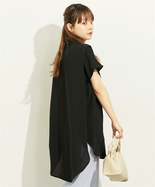 nissen(ニッセン)の「フロントデザイン入ゆったりチュニックブラウス(シャツ/ブラウス・レディース・ブラック/オフホワイト/ライトグリーン・M/L/LL)」の11枚目の写真