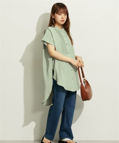 nissen(ニッセン)の「フロントデザイン入ゆったりチュニックブラウス(シャツ/ブラウス・レディース・ブラック/オフホワイト/ライトグリーン・M/L/LL)」の15枚目の写真