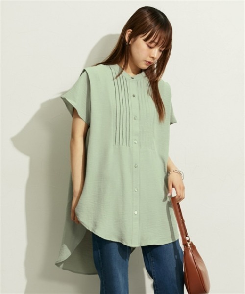 nissen(ニッセン)の「フロントデザイン入ゆったりチュニックブラウス(シャツ/ブラウス・レディース・ブラック/オフホワイト/ライトグリーン・M/L/LL)」の17枚目の写真