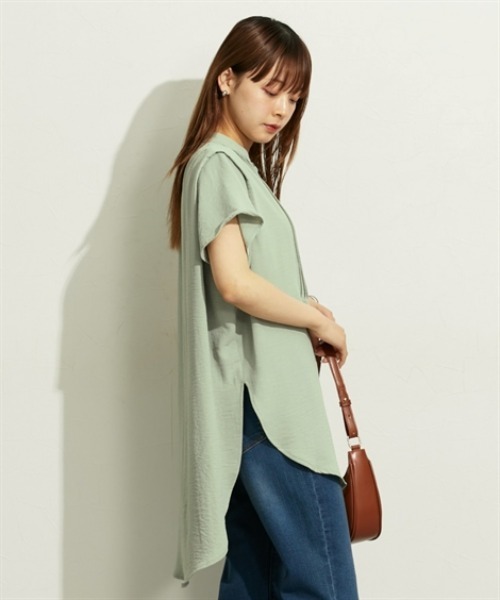 nissen(ニッセン)の「フロントデザイン入ゆったりチュニックブラウス(シャツ/ブラウス・レディース・ブラック/オフホワイト/ライトグリーン・M/L/LL)」の18枚目の写真