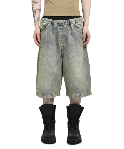 残りわずか【Entire Studios】SPAR SHORTS 黒 デニム ハーフ 綿 Entire Studios - 【残り一点】Spar Shorts | ACRMTSM ONLINE STORE
