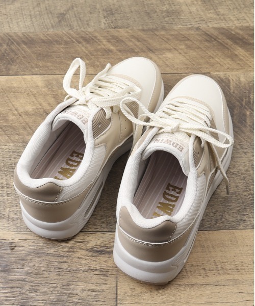 EDWIN(エドウィン)の「EDWIN スニーカー(スニーカー・レディース・ベージュ/ホワイト×ブルー・23cm/23.5cm/24cm/24.5cm)」の3枚目の写真