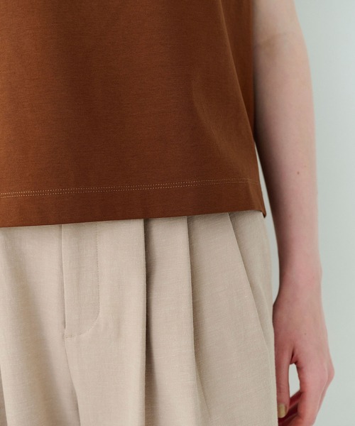 N.O.R.C（ノーク）の「ハイネックノースリーブT【クールスムース】（Tシャツ/カットソー・レディース・ブラック/オフホワイト/チャコールグレー/ブラウン・フリー）」の12枚目の写真