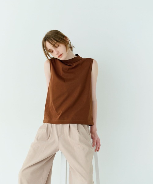 【未使用】ebure　ハイツイストスムースノースリーブカットソー　グレー38 ebure｜エブールの通販｜ELLE SHOP (エル・ショップ)