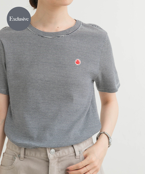 PETIT BATEAU（プチバトー）の「『別注』PETIT BATEAU×DOORS　embroideryt-shirts（Tシャツ/カットソー・レディース・ピンク系その他/ブルー系その他/ホワイト系その他・SMALL/MEDIUM/X-SMALL）」の2枚目の写真