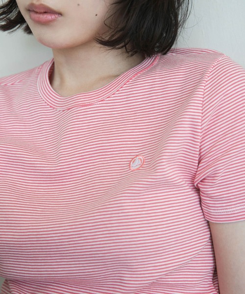 PETIT BATEAU（プチバトー）の「『別注』PETIT BATEAU×DOORS　embroideryt-shirts（Tシャツ/カットソー・レディース・ピンク系その他/ブルー系その他/ホワイト系その他・SMALL/MEDIUM/X-SMALL）」の7枚目の写真