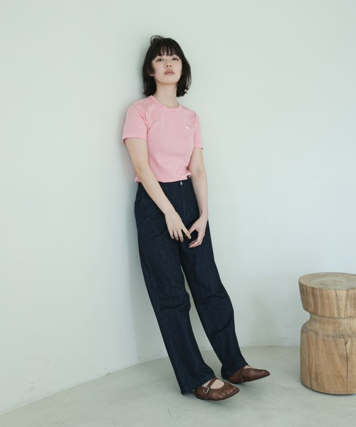 PETIT BATEAU（プチバトー）の「『別注』PETIT BATEAU×DOORS　embroideryt-shirts（Tシャツ/カットソー・レディース・ピンク系その他/ブルー系その他/ホワイト系その他・SMALL/MEDIUM/X-SMALL）」の9枚目の写真