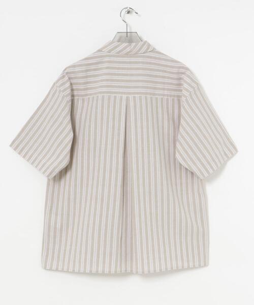 URBAN RESEARCH（アーバンリサーチ）の「オープンカラーストライプシャツ（シャツ/ブラウス・メンズ・ブラック/ブラウン系その他・MEDIUM/LARGE）」の5枚目の写真