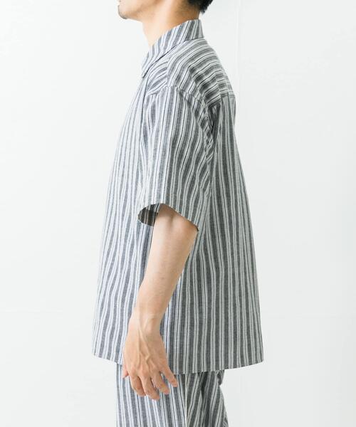 URBAN RESEARCH（アーバンリサーチ）の「オープンカラーストライプシャツ（シャツ/ブラウス・メンズ・ブラック/ブラウン系その他・MEDIUM/LARGE）」の10枚目の写真