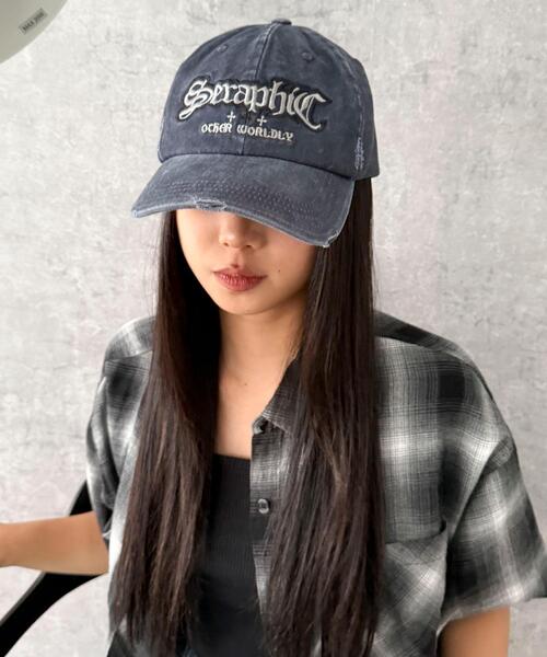 WEGO（ウィゴー）の「WEGO/刺繍ピグメントダメージキャップ（キャップ・レディース・ネイビー/ブラック/カーキ・FREE）」の11枚目の写真