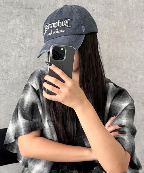 WEGO（ウィゴー）の「WEGO/刺繍ピグメントダメージキャップ（キャップ・レディース・ネイビー/ブラック/カーキ・FREE）」の13枚目の写真