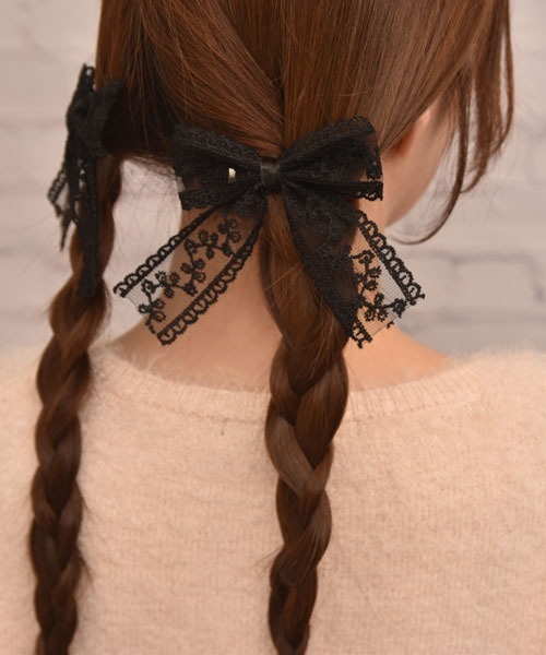Mayree(メイリー)の「【float】レース リボン デザイン モノトーン ヘアクリップ【2個セット】(バレッタ/ヘアクリップ・レディース・ホワイト/ブラック・FREE)」の8枚目の写真
