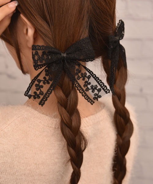 Mayree(メイリー)の「【float】レース リボン デザイン モノトーン ヘアクリップ【2個セット】(バレッタ/ヘアクリップ・レディース・ホワイト/ブラック・FREE)」の13枚目の写真