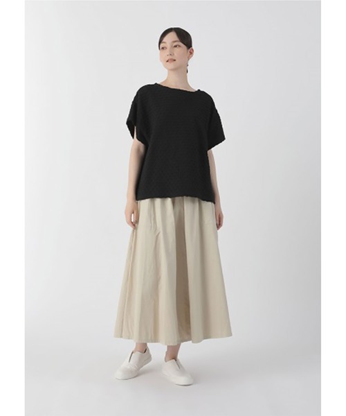 Plantation（プランテーション）の「ダブルコットンボンディング / スカート / (O)（スカート・レディース・ブラック/オフホワイト/ベージュ・M size）」の5枚目の写真