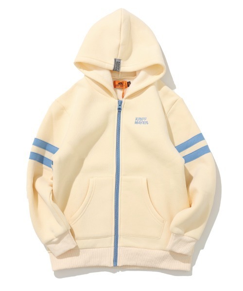 KRIFF MAYER Kid's Collection（クリフメイヤーキッズコレクション）の「【裏起毛】あたたか袖ラインパーカー（パーカー・キッズ・オフホワイト/グレー/ネイビー/イエロー/チャコール・160/150/140/130/120/170）」の13枚目の写真