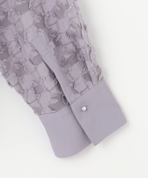 セール】シアージオメトリックジャカードクロップド丈 ブラウス