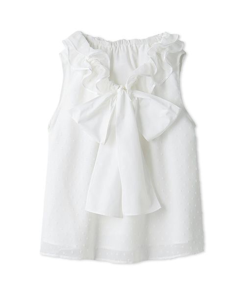 CELFORD(セルフォード)の「フルールカラーリボンブラウス(シャツ/ブラウス・レディース・オフホワイト/ブラック/コーラルピンク・F)」の2枚目の写真