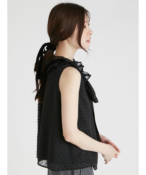 CELFORD(セルフォード)の「フルールカラーリボンブラウス(シャツ/ブラウス・レディース・オフホワイト/ブラック/コーラルピンク・F)」の5枚目の写真