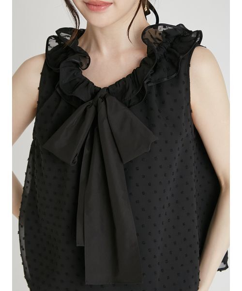 CELFORD(セルフォード)の「フルールカラーリボンブラウス(シャツ/ブラウス・レディース・オフホワイト/ブラック/コーラルピンク・F)」の6枚目の写真