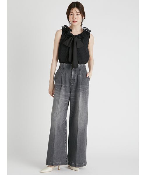 CELFORD(セルフォード)の「フルールカラーリボンブラウス(シャツ/ブラウス・レディース・オフホワイト/ブラック/コーラルピンク・F)」の9枚目の写真