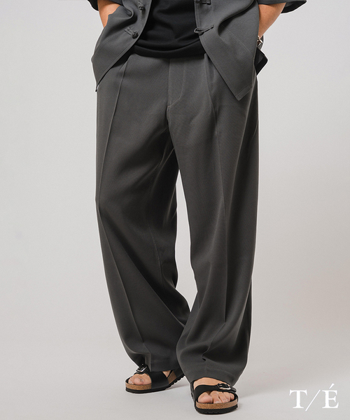 EDIFICE（エディフィス）の「T/E(ティーイー) FRENCH CHINA ワーク パンツ（スラックス・メンズ・ブラック/チャコールグレー・SMALL/MEDIUM/LARGE）」の2枚目の写真