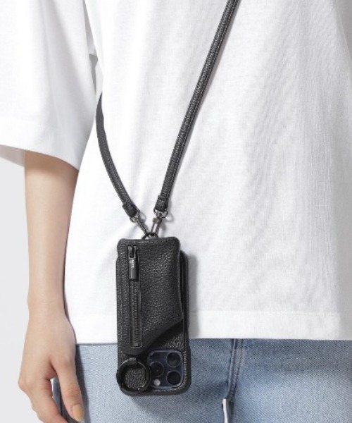 ajew（エジュー）の「ajew/エジュー/別注【ひも付き】iPhone15_15Pro_16_16Pro/BLACK（スマホケース/カバー・レディース・ブラック・1/2/3/4）」の2枚目の写真