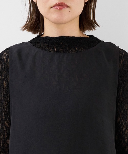 MICA&DEAL（マイカ＆ディール）の「シアーレイヤードワンピース（ワンピース・レディース・オフホワイト/ブラック/ブラウン・FREE）」の7枚目の写真